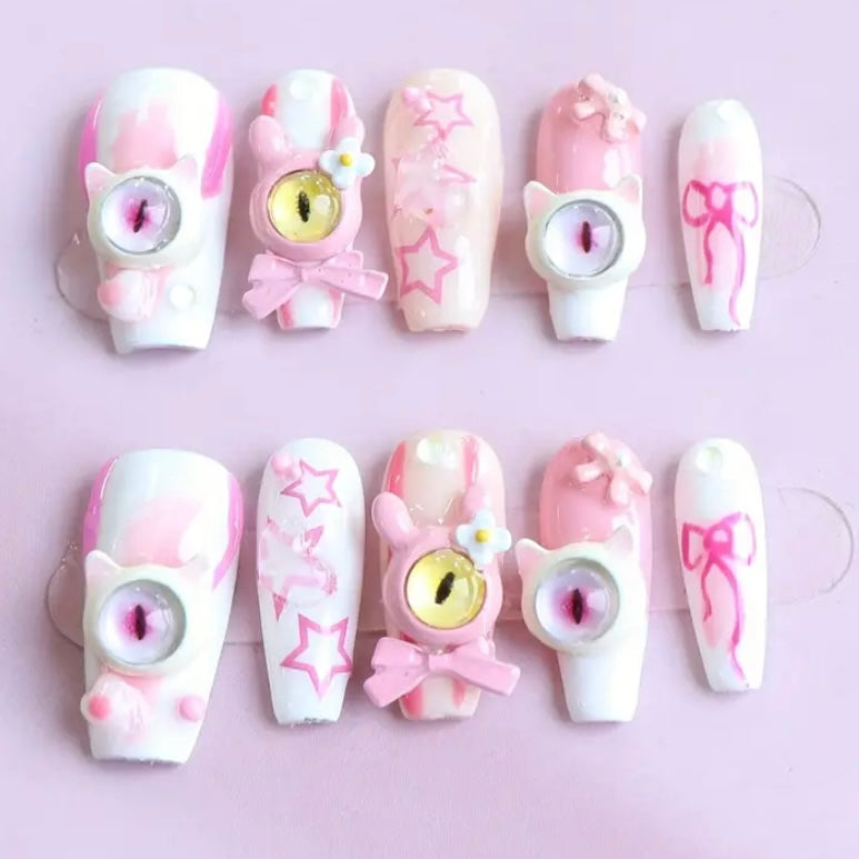 Long ET eyes nails pink