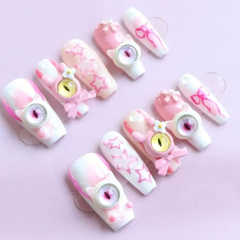 Long ET eyes nails pink